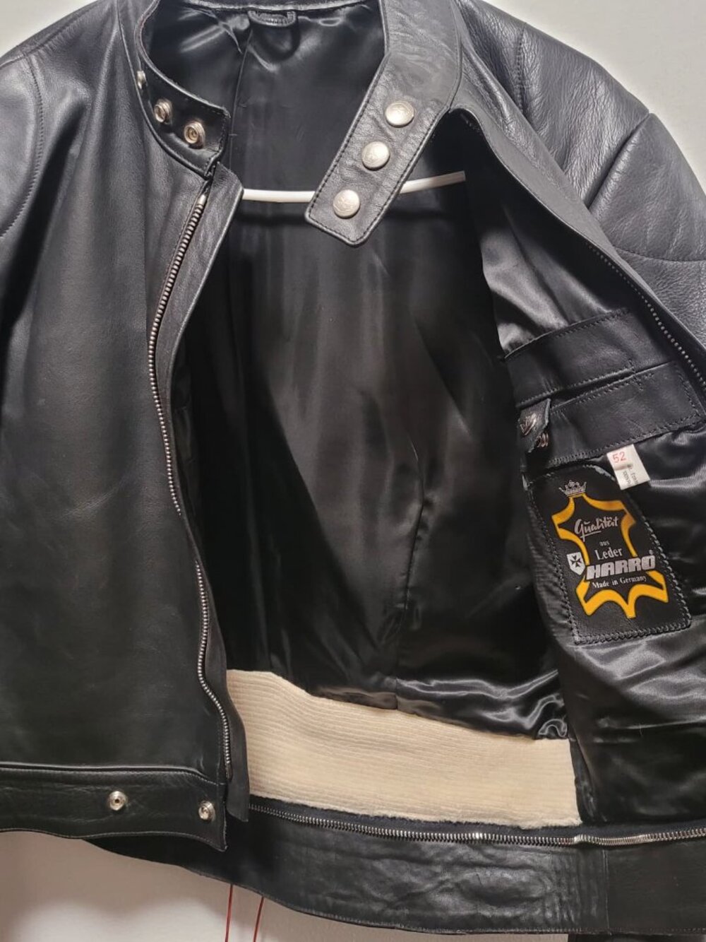 HARRO Black Leather Motorcycle Combi Size 52 - Picture 5 of 9